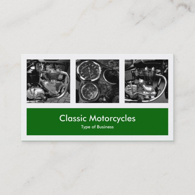 Tarjeta De Visita Tres fotos más una - Verde de hierba profunda (Anverso)