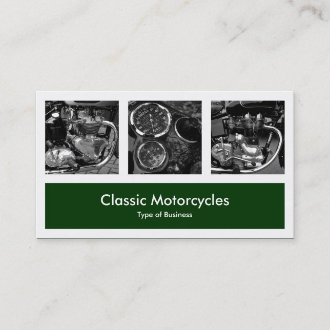 Tarjeta De Visita Tres fotos más una - Verde oscuro (Anverso)