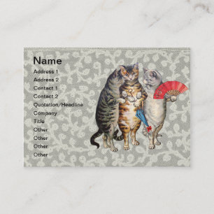 Tarjeta De Visita Tres Gatitos Ilustración de Mamá Oca