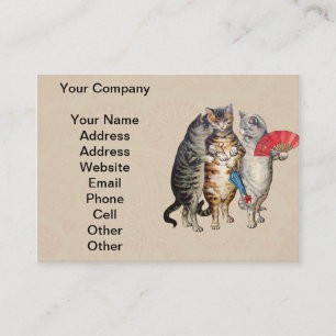Tarjeta De Visita Tres Gatitos Ilustración de Mamá Oca