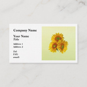 Tarjeta De Visita Tres girasoles dorados