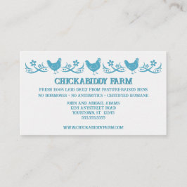 Tarjeta De Visita Tres granjas azules de huevo granjero granjero tie