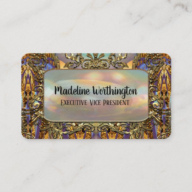 Tarjeta De Visita Très orné Elegante Profesional Barroco Francés (Anverso)