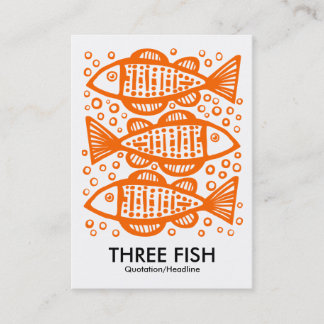 Tarjeta De Visita Tres peces - Naranja en blanco