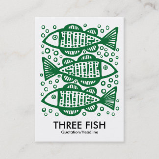 Tarjeta De Visita Tres peces - Verde bosque