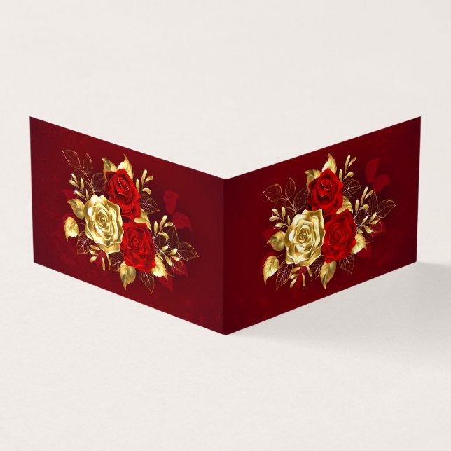 Tarjeta De Visita Tres Rosas Joyas (Exterior)