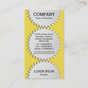 Tarjeta De Visita Tres ruedas Cog - #F5DD4B amarillo