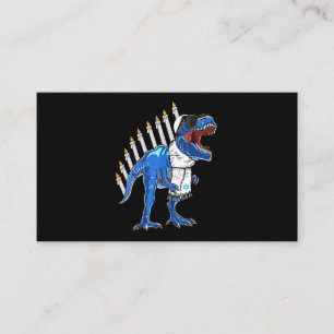 Tarjeta De Visita Trex Dinosaur Menorah Hanukkah Chanukah