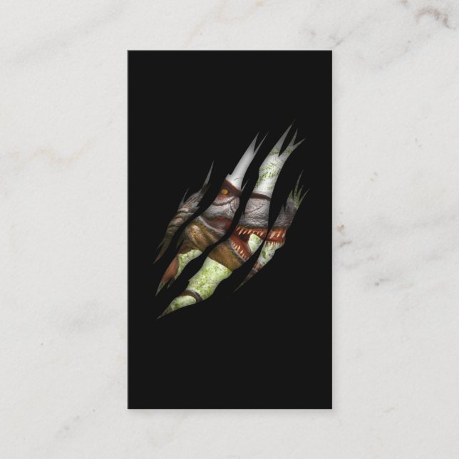 Tarjeta De Visita Trex Dinosaur Torn Claw Dino (Anverso)