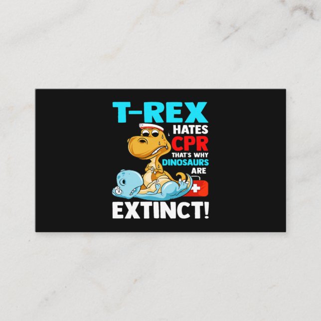 Tarjeta De Visita TRex odia la Enfermería divertida de enfermera de  (Anverso)