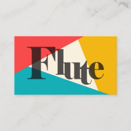 Tarjeta De Visita Tri-Color de flauta - Oro de coral turquesa