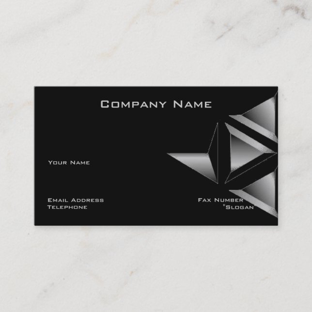Tarjeta De Visita Triangle Business Card | Estándar | Diseño negro (Anverso)