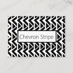 Tarjeta De Visita Triángulo Chevron Raya Blanco y Negro