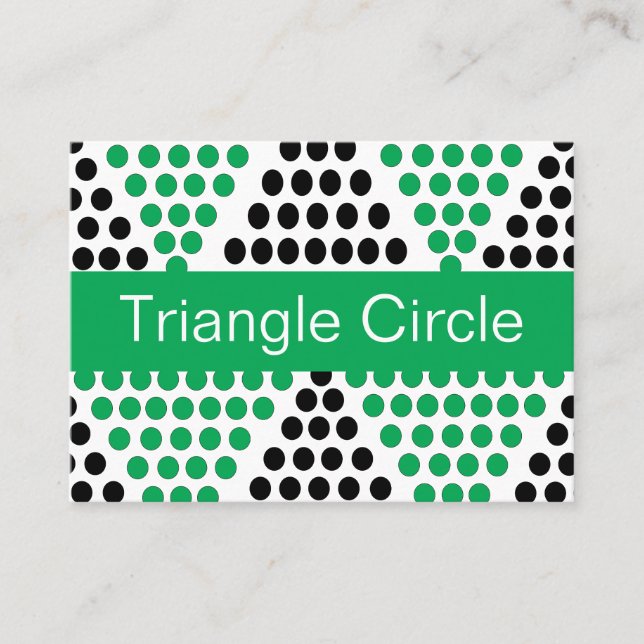 Tarjeta De Visita Triángulo Círculo Geométrico Verde Negro  (Anverso)