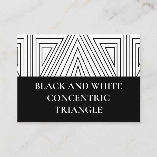 Tarjeta De Visita Triángulo concéntrico blanco y negro (Anverso)