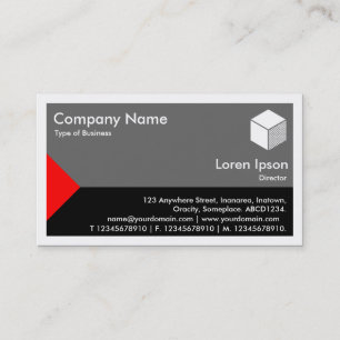 Tarjeta De Visita Triángulo de borde - rojo, negro y gris