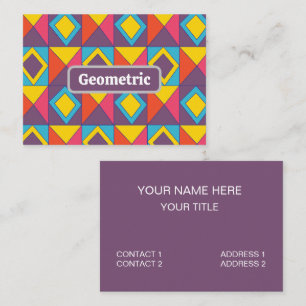 Tarjeta De Visita Triángulo de Diamante Colorido Geométrico