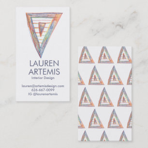 Tarjeta De Visita Triángulo de prisma arcoiris único profesional mod