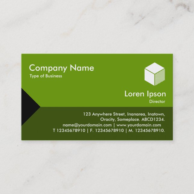 Tarjeta De Visita Triángulo del borde II - Sombras de aguacate (Anverso)