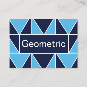 Tarjeta De Visita Triángulo geométrico azul de la Marina Azul