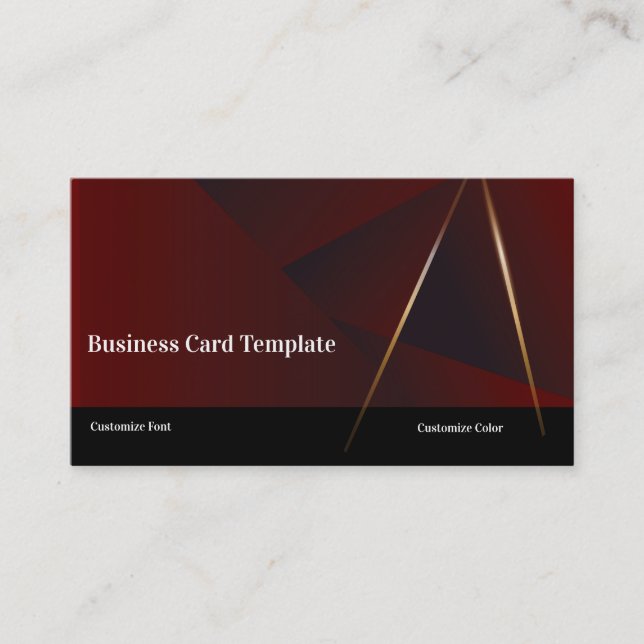 Tarjeta De Visita Triángulo simple resumen rojo clásico (Anverso)