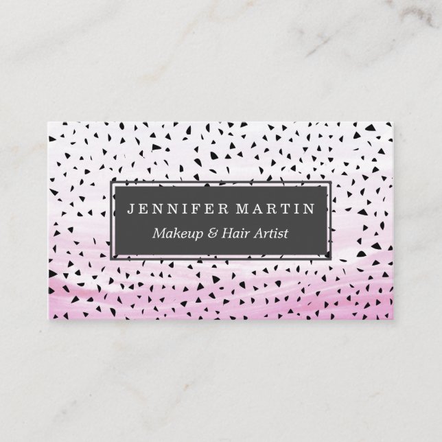 Tarjeta De Visita Triángulos abstractos artísticos en acuarela (Anverso)