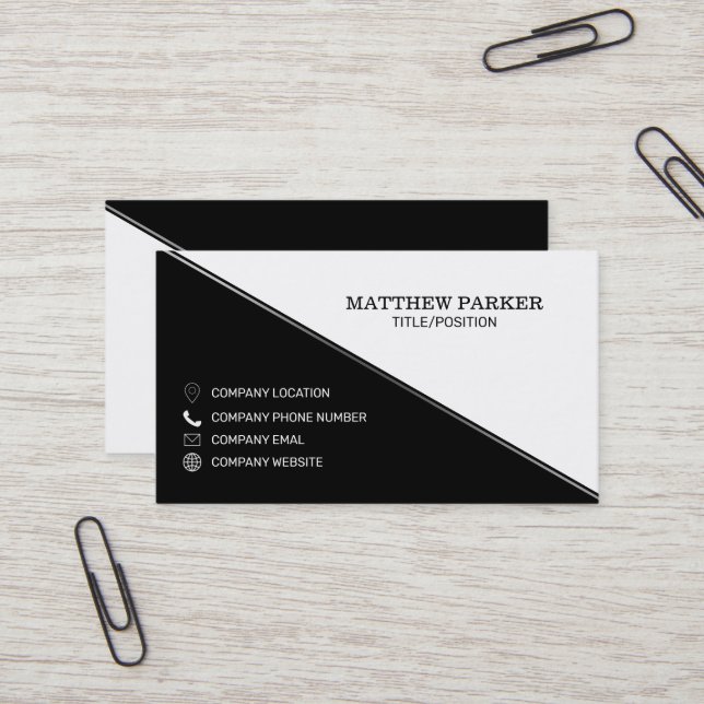 Tarjeta De Visita Triángulos blancos y negros (Anverso/Reverso In Situ)