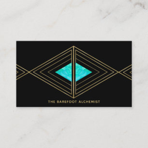 Tarjeta De Visita Triángulos de Boho del oro del *~* - alquimia