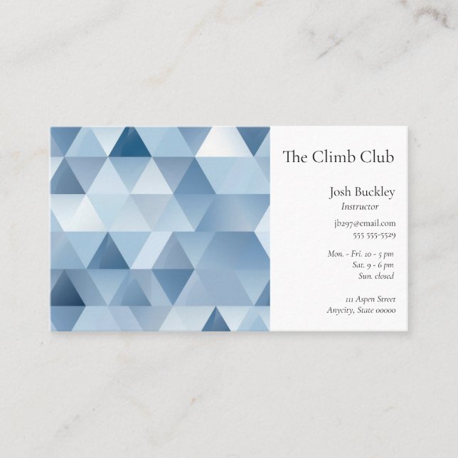 Tarjeta De Visita Triángulos en azul y gris (Anverso)