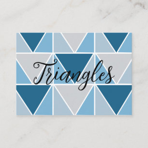 Tarjeta De Visita Triángulos Geométricos Gris Azul