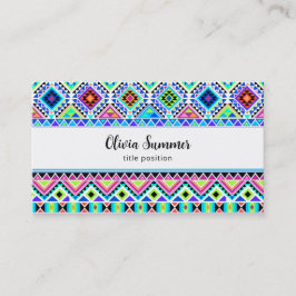 Tarjeta De Visita Tribal azteca azul azul rosa