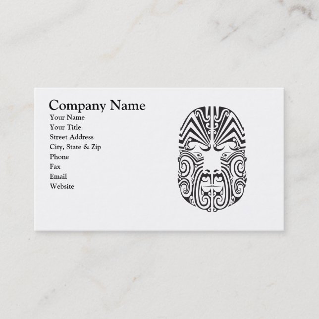 Tarjeta de visita tribal de la cara del tatuaje (Anverso)