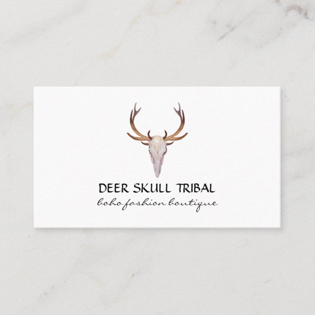 Tarjeta De Visita Tribal del Boho del Cuerno de Esquí de Deer (Anverso)