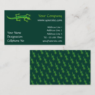 Tarjeta De Visita Tribal Lizard Green