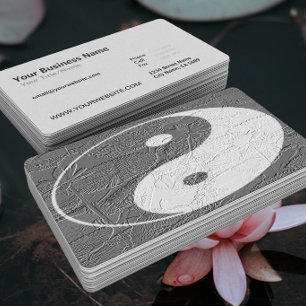 Tarjeta De Visita ©Trio Balance Flor de Loto Textura Realzada