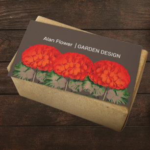 Tarjeta De Visita Trío de geranios vintage - floral audaz