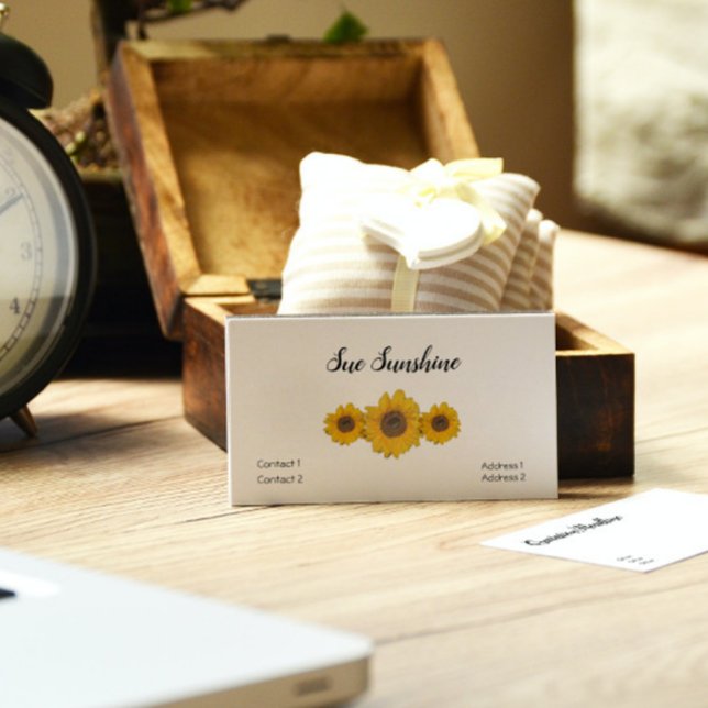 Tarjeta De Visita Trío de girasoles en blanco (Subido por el creador)