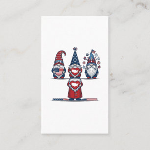 Tarjeta De Visita Trío de gnomos patrióticos diseño vectorial vintag