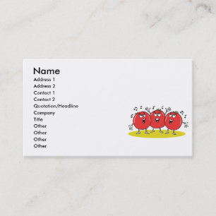 Tarjeta De Visita trío de tomates cantando tontamente