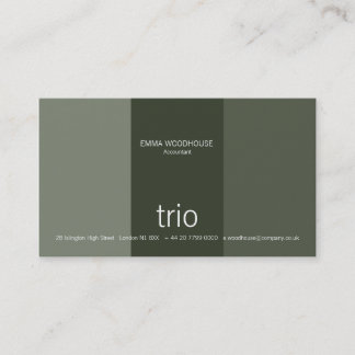Tarjeta De Visita Trío verde oscuro y verde de mar