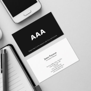 Tarjeta De Visita Triple A Bonos de grado de inversión Negro