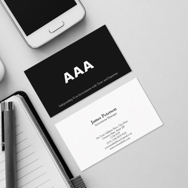 Tarjeta De Visita Triple A | Bonos de grado de inversión | Negro (Subido por el creador)