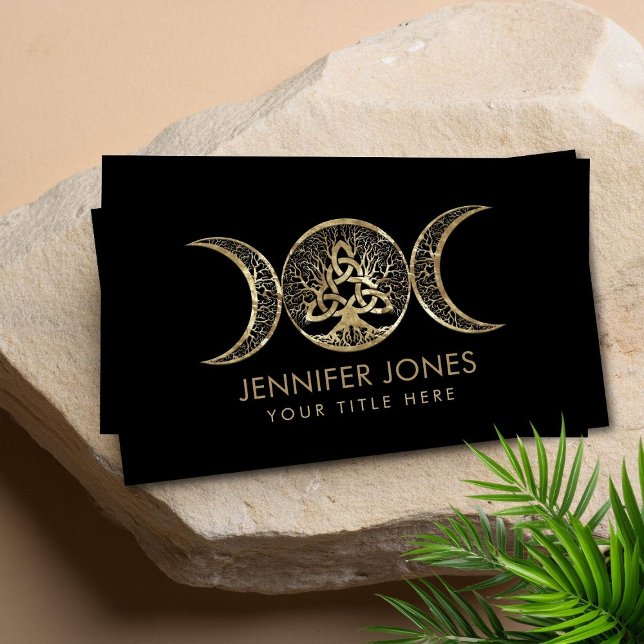 Tarjeta De Visita Triple árbol de la luna triquetra (Subido por el creador)