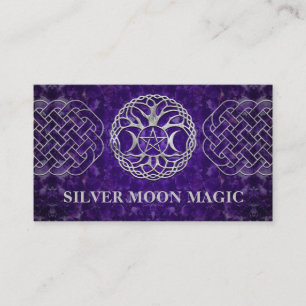Tarjeta De Visita Triple diosa con pentagrama y árbol de la vida