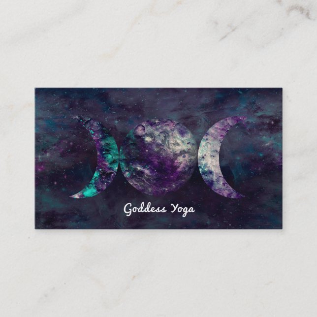 Tarjeta De Visita Triple Diosa Luna Luna Luna Luna Luna Universo Yog (Anverso)