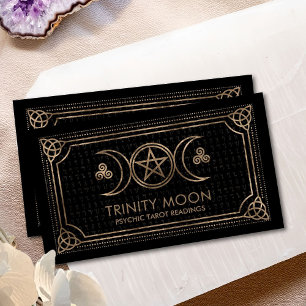 Tarjeta De Visita Triple luna - Pentagram , Triquetra , Triskele
