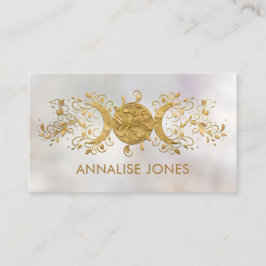 Tarjeta De Visita Triple luna - Triple diosa Ornamento dorado Busi