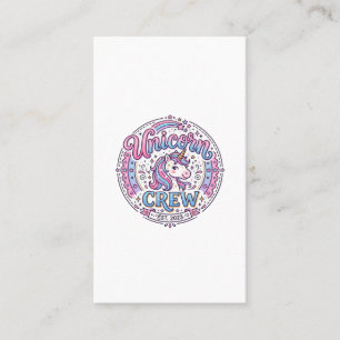 Tarjeta De Visita Tripulación de Unicornios Diseño Divertido Bajo De