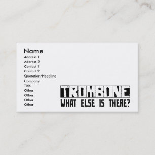 Tarjeta De Visita ¿Trombone qué más está allí?