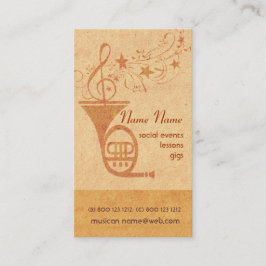 Tarjeta De Visita Trompa de la música clásica del vintage - DJ